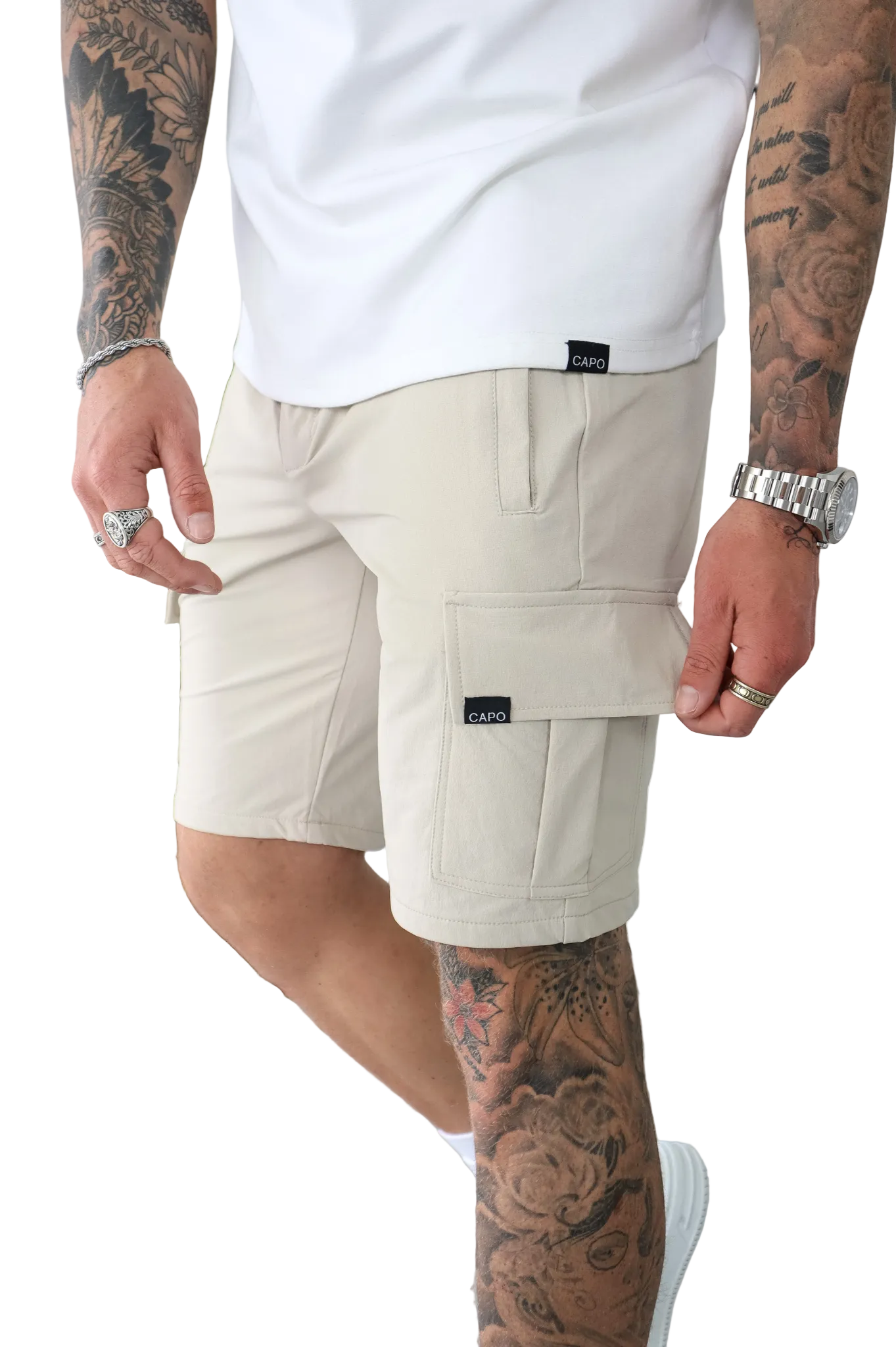 CAPO Utility Cargo Stone Shorts